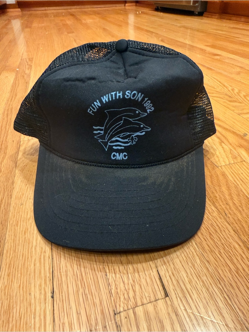 Fun With Son 1992 Dolphin Logo Men’s Black Trucker Hat